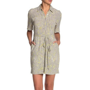 Equipment Axelle Snakeskin Print Tie Waist Dress 8